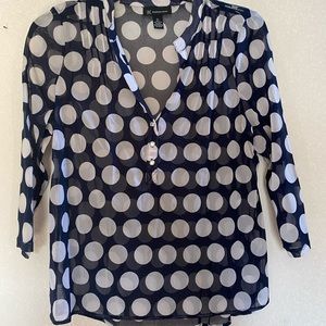 Navy Blue Polka Dot Over Shirt